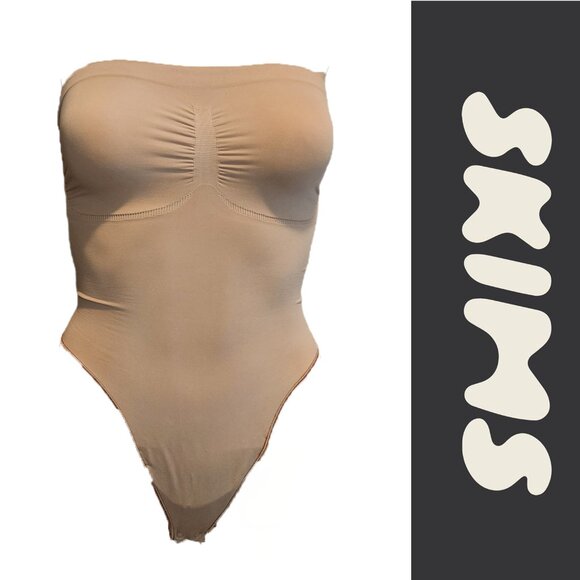 Skims Seamless Sculpt STRAPLESS THONG BODYSUIT NWOT Tan XL - Picture 1 of 5